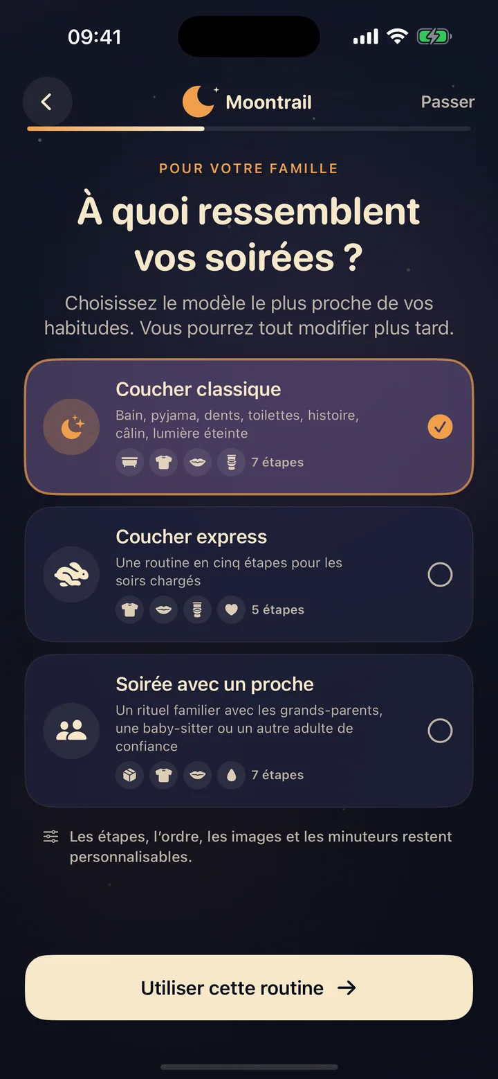 Moontrail confirme qu’une routine du soir complète est prête et reste disponible gratuitement
