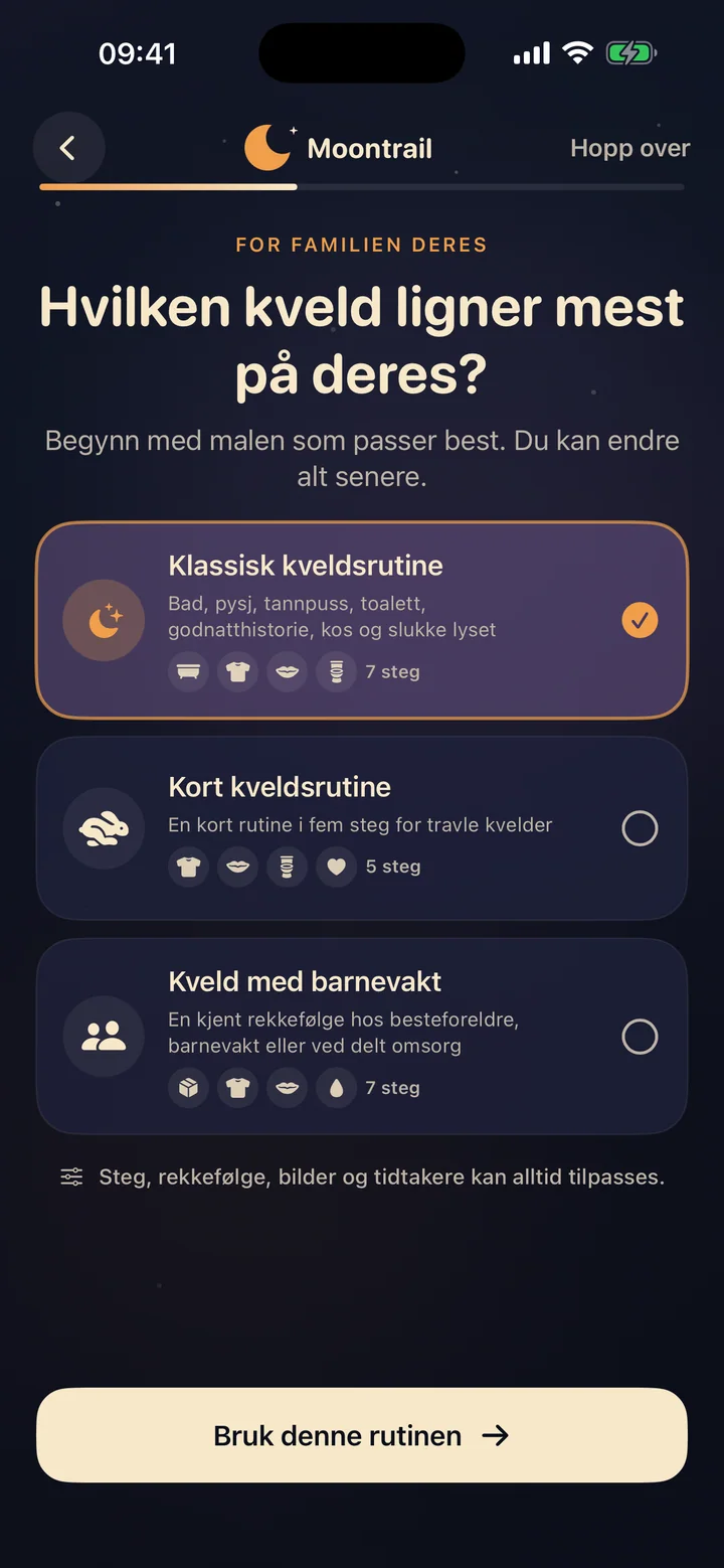 Moontrail bekrefter at en komplett rutine er klar og gratis