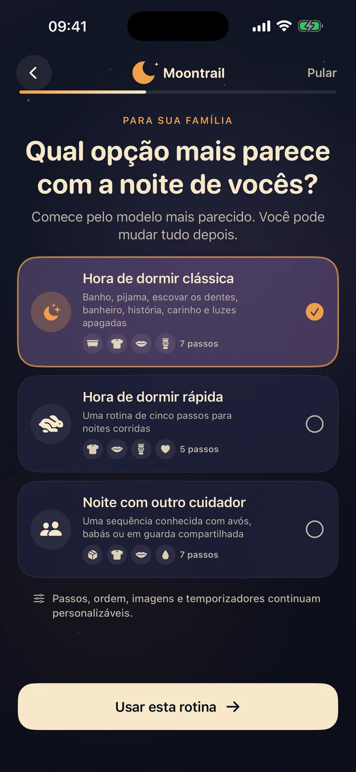 O Moontrail confirma que uma rotina noturna completa está pronta e pode ser usada grátis