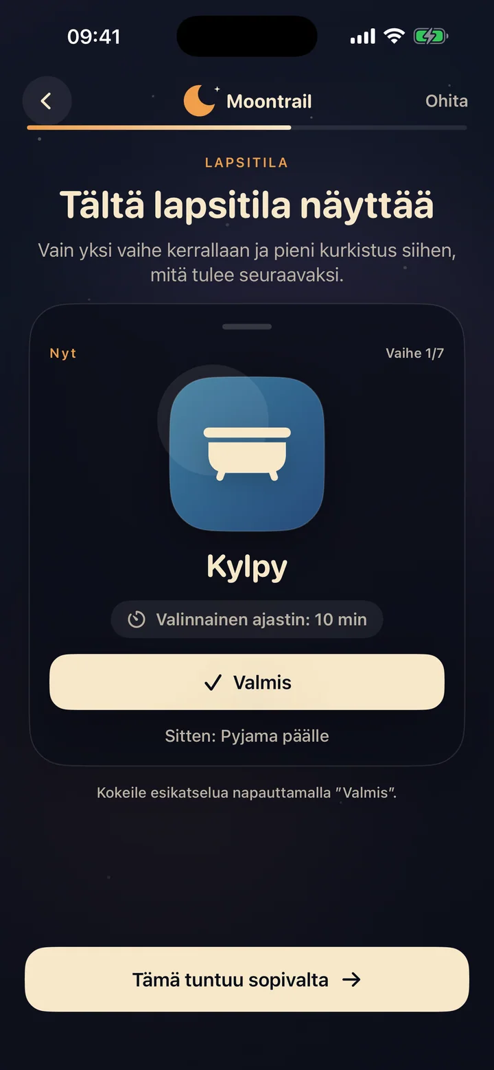 Moontrail näyttää polun kylvystä valojen sammuttamiseen
